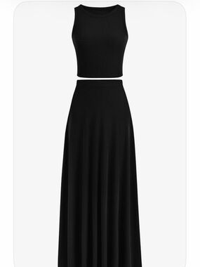 NWT Black Two-Piece Maxi Skirt Set